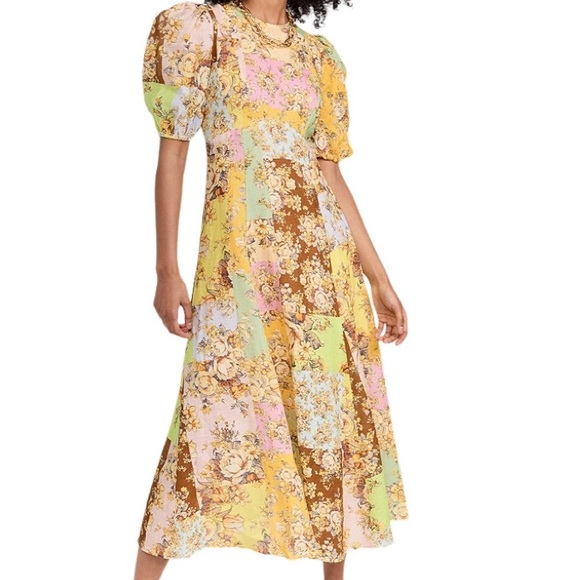 alemais matilde puff sleeve mini dress Alemais Matilde Puff Sleeve Mini Dress Multi Size 8